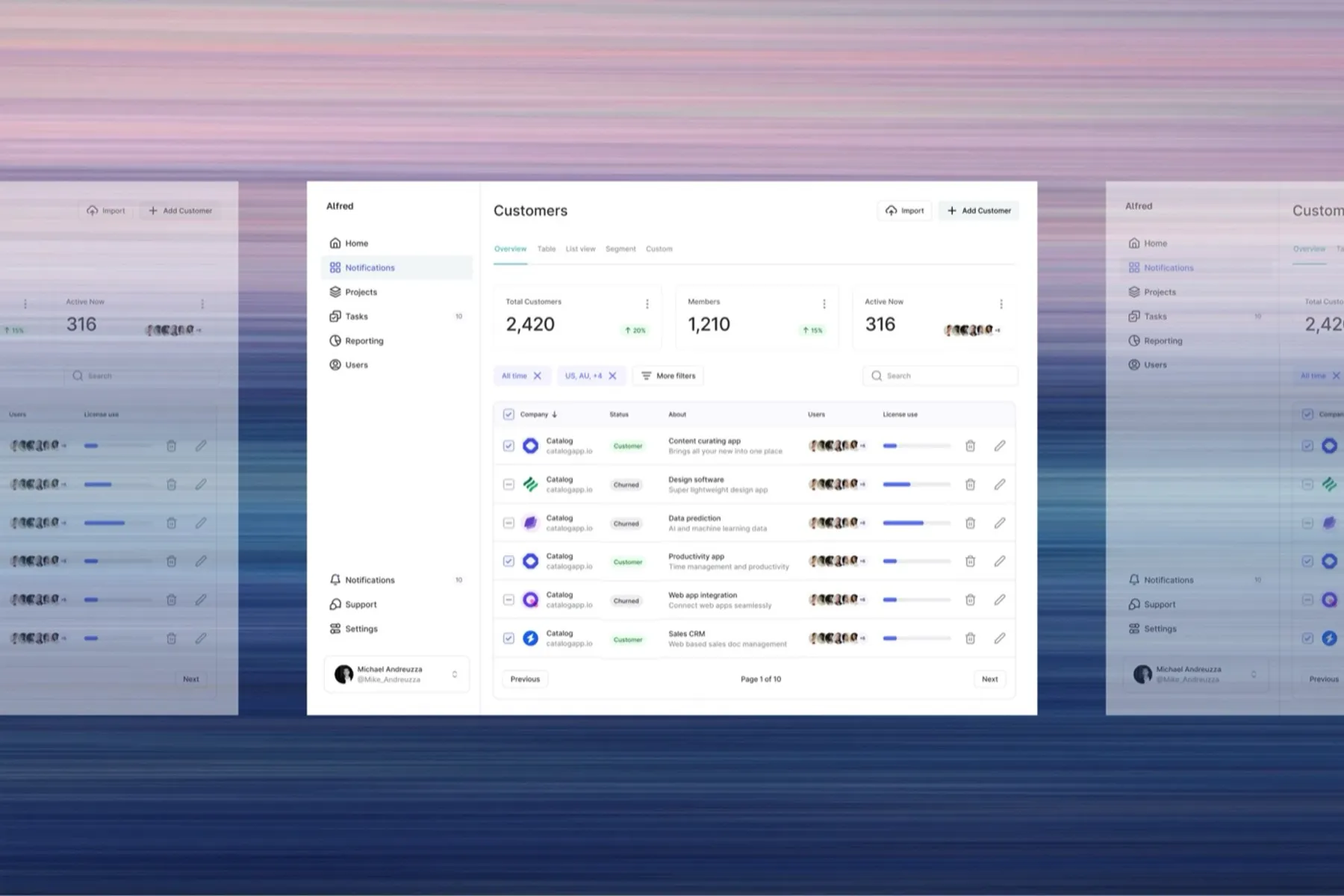 AXA Property Management System Dashboard